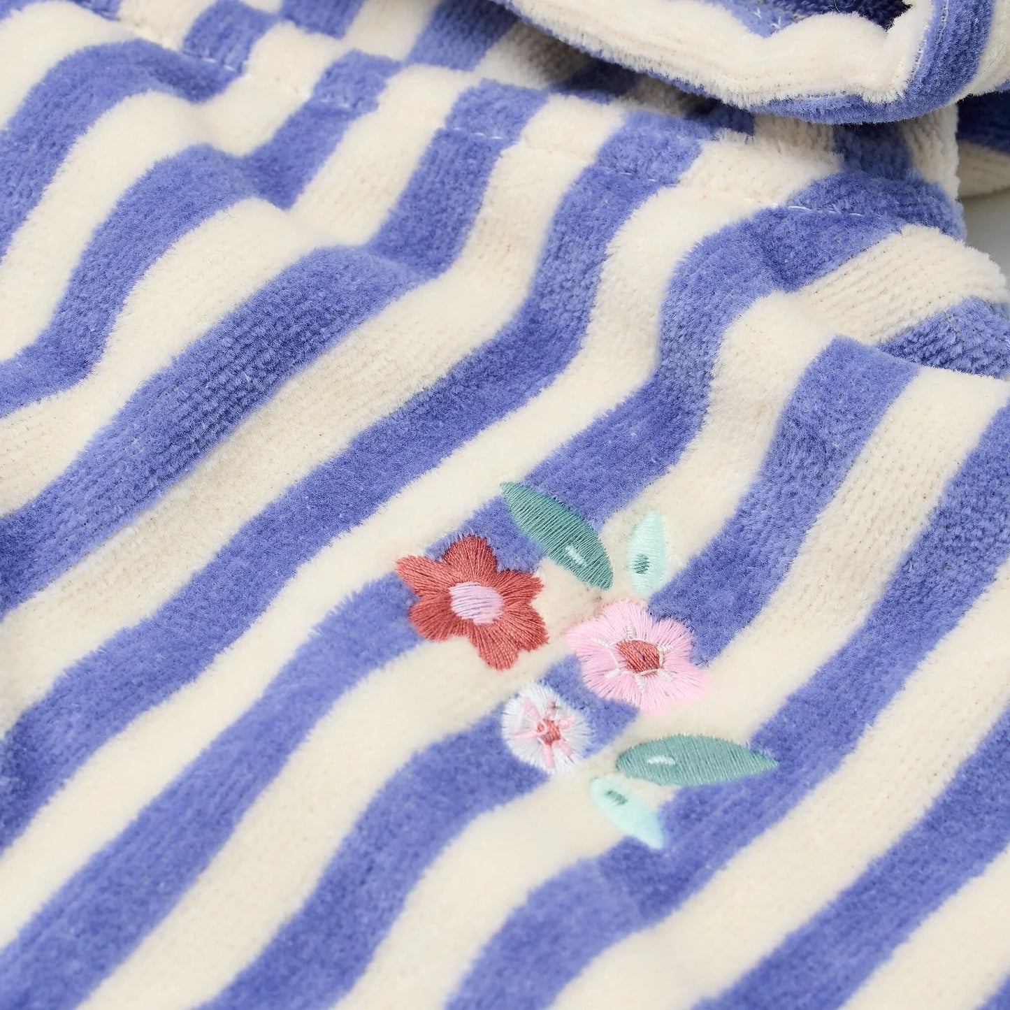 Poncho praia criança Dreamy Purple Stripe algodão orgânico