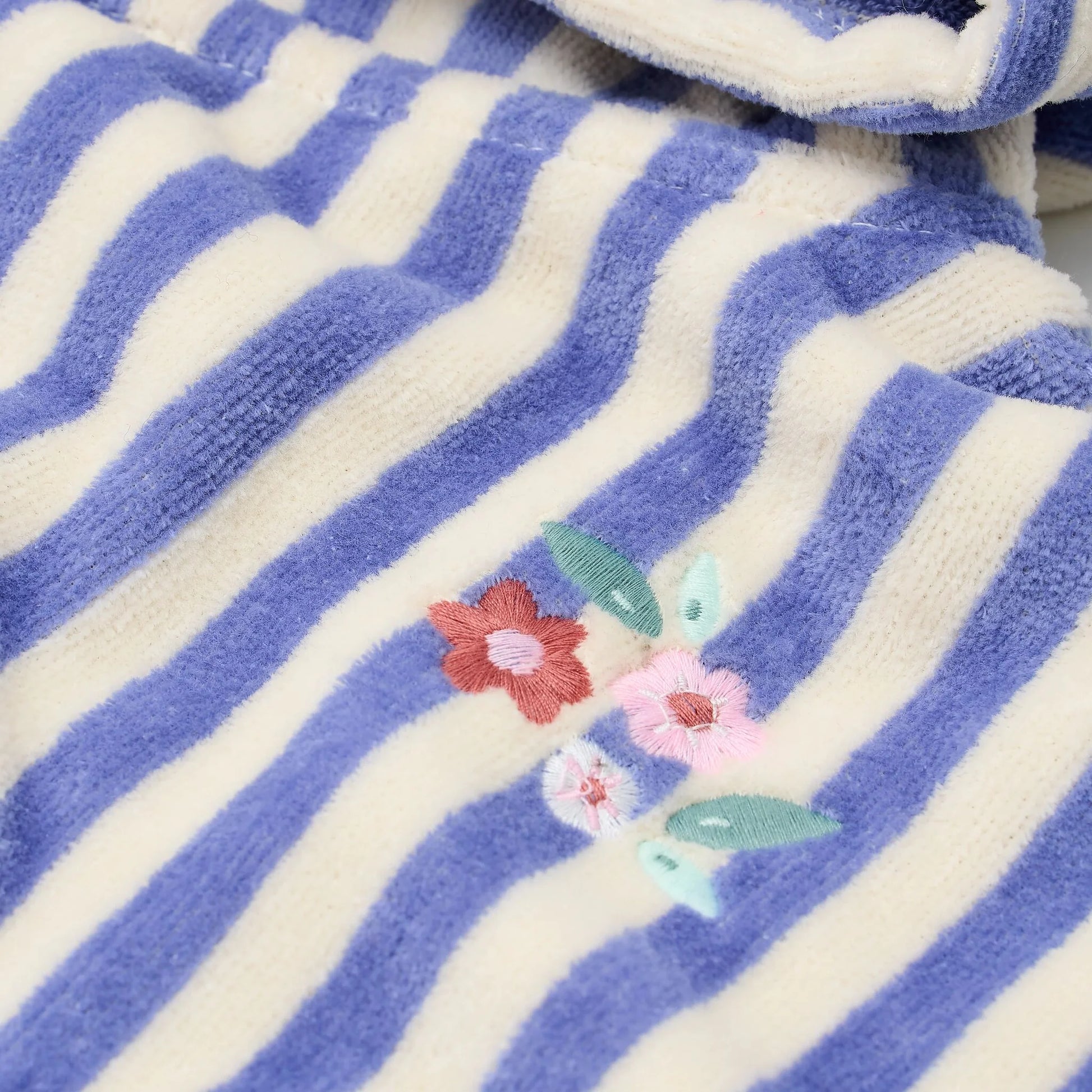 Poncho praia criança Dreamy Purple Stripe algodão orgânico