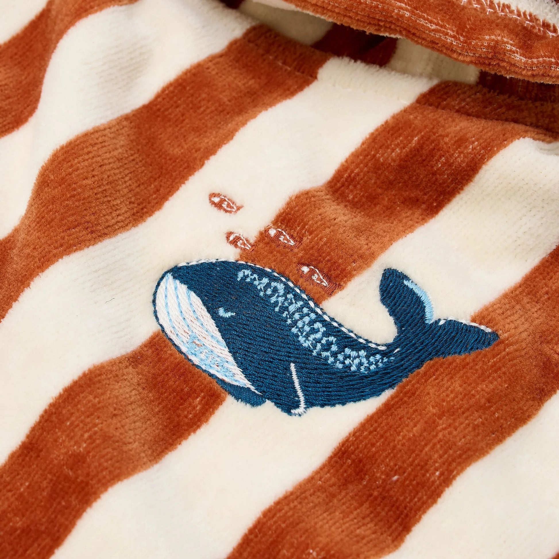 Poncho de Praia Infantil Ocean World Brown Stripes Algodão Orgânico