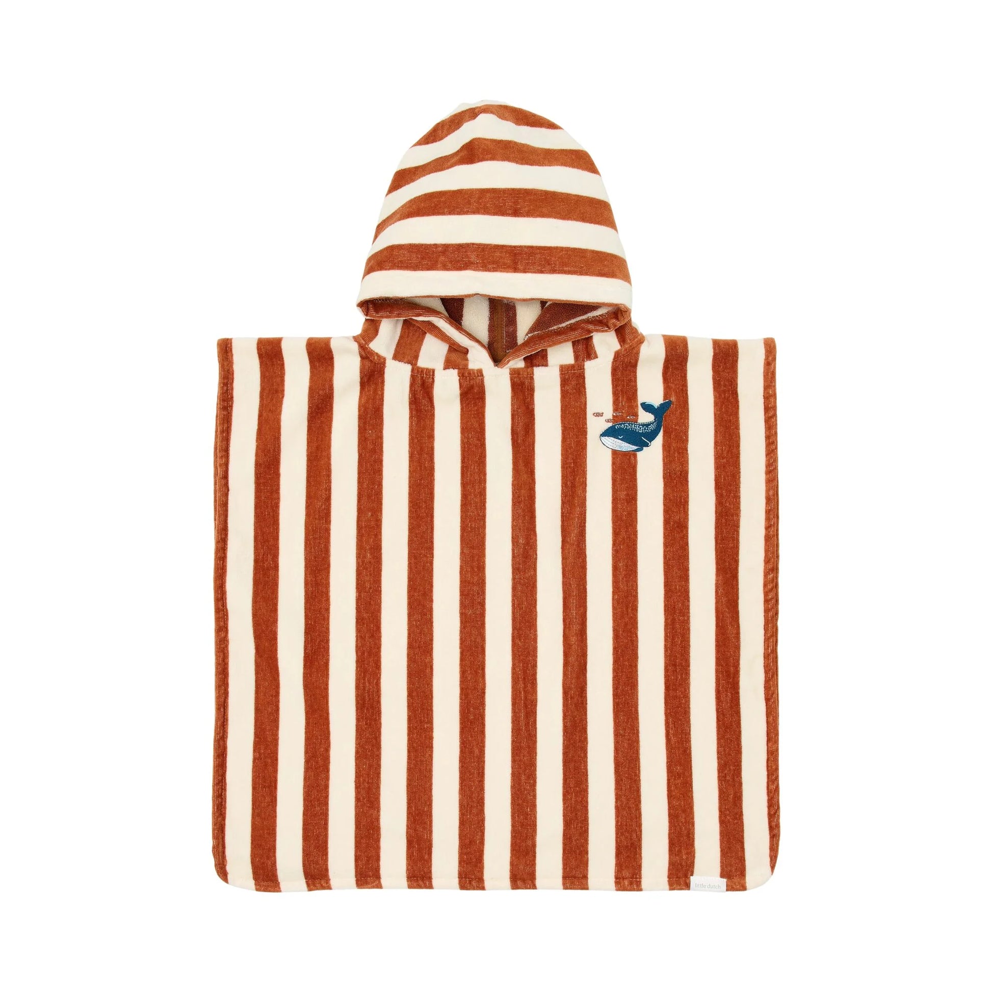 Poncho de Praia Infantil Ocean World Brown Stripes Algodão Orgânico