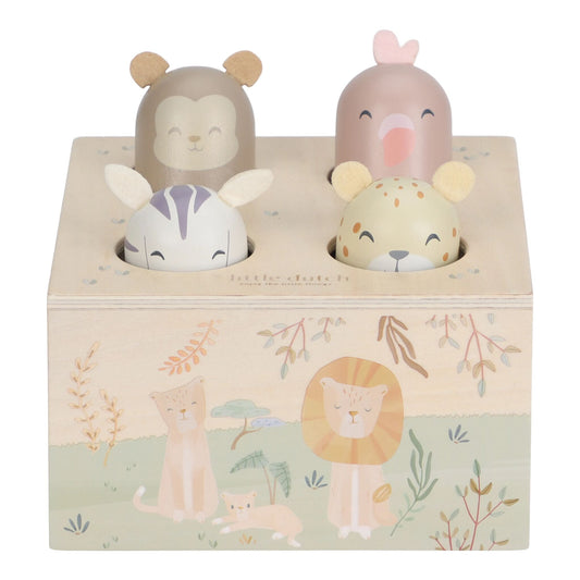 Pop-up de madeira Safari Friends verde | little-dutch-pop-up-safari-friends-lollakids