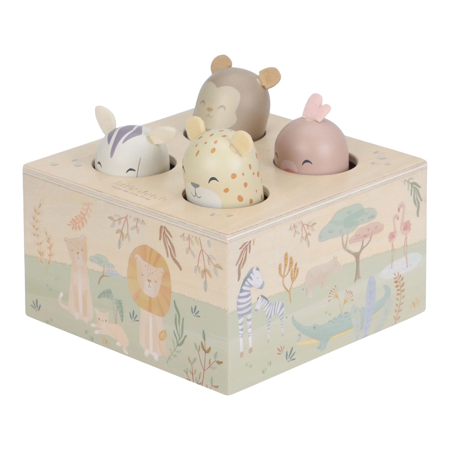 Vista lateral do Pop-up Safari Friends | little-dutch-pop-up-safari-friends-lollakids