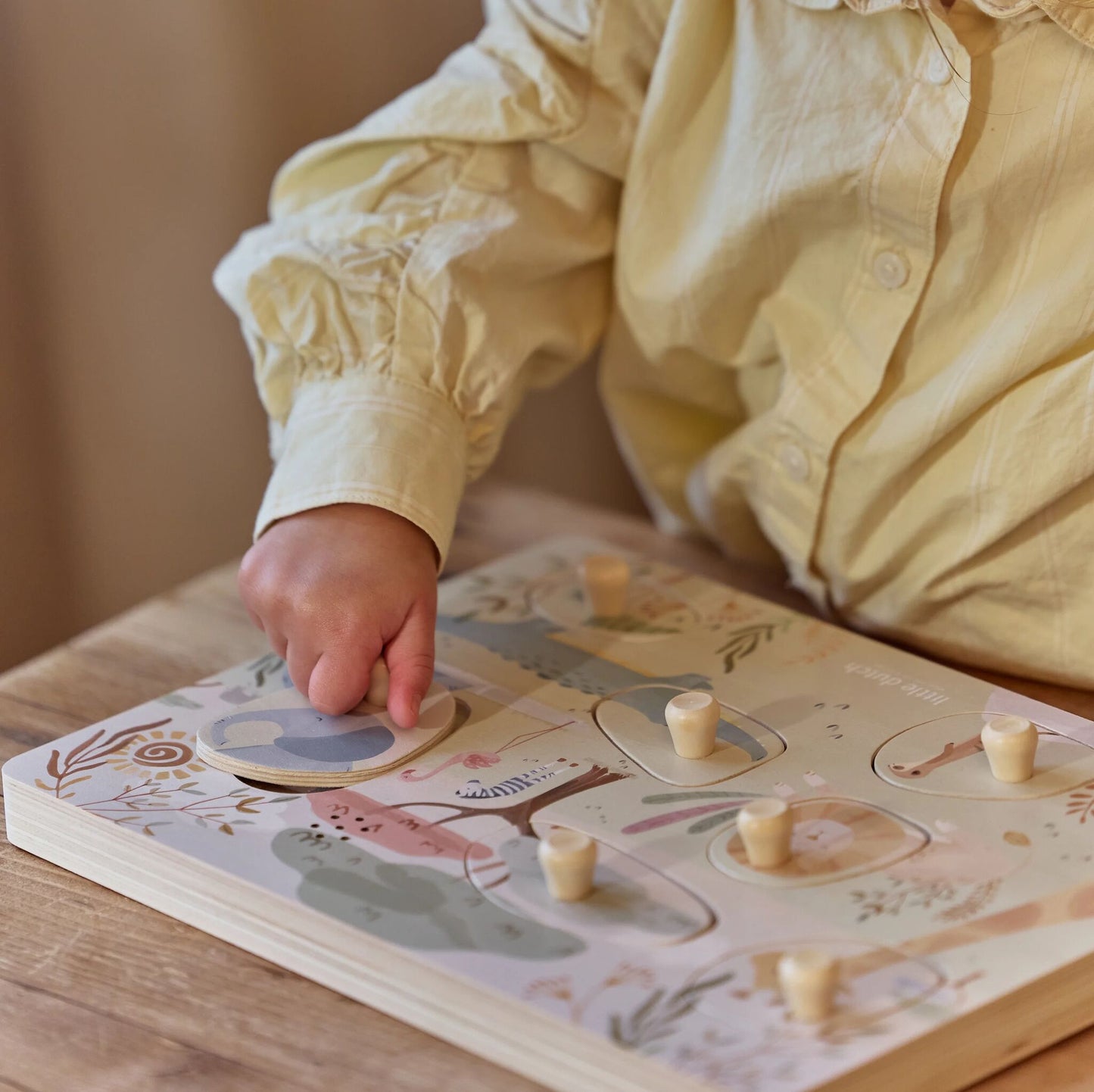 Interruptor de som do puzzle sonoro Safari Friends | little-dutch-puzzle-sonoro-safari-friends-lollakids
