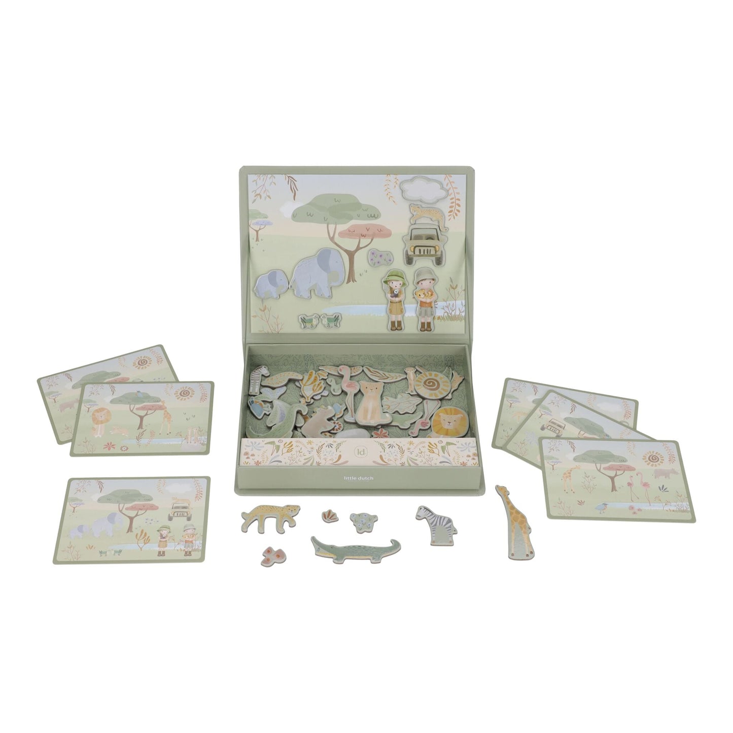 Combinações de histórias com o tabuleiro magnético Safari Friends | little-dutch-tabuleiro-magnetico-safari-friends-lollakids