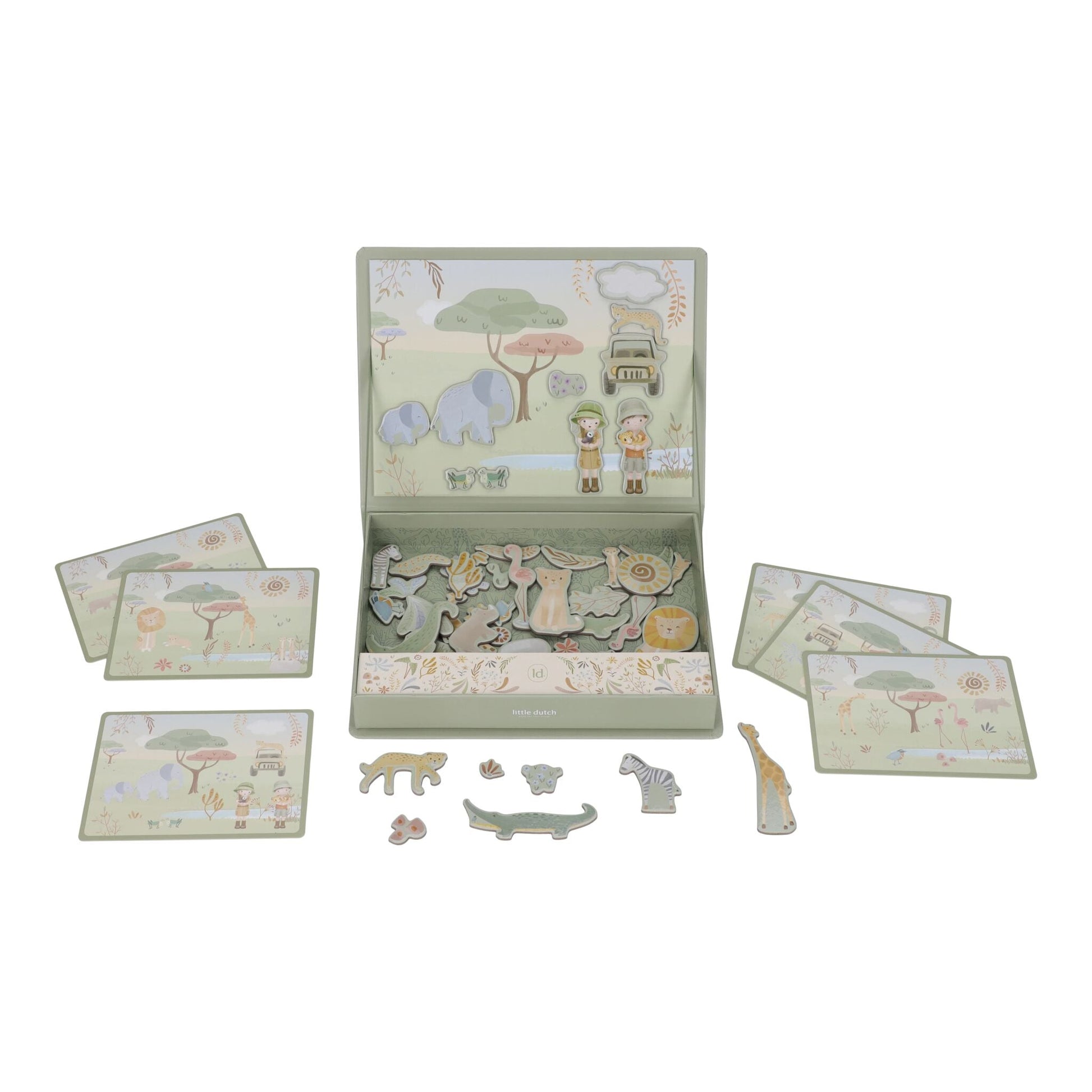 Combinações de histórias com o tabuleiro magnético Safari Friends | little-dutch-tabuleiro-magnetico-safari-friends-lollakids