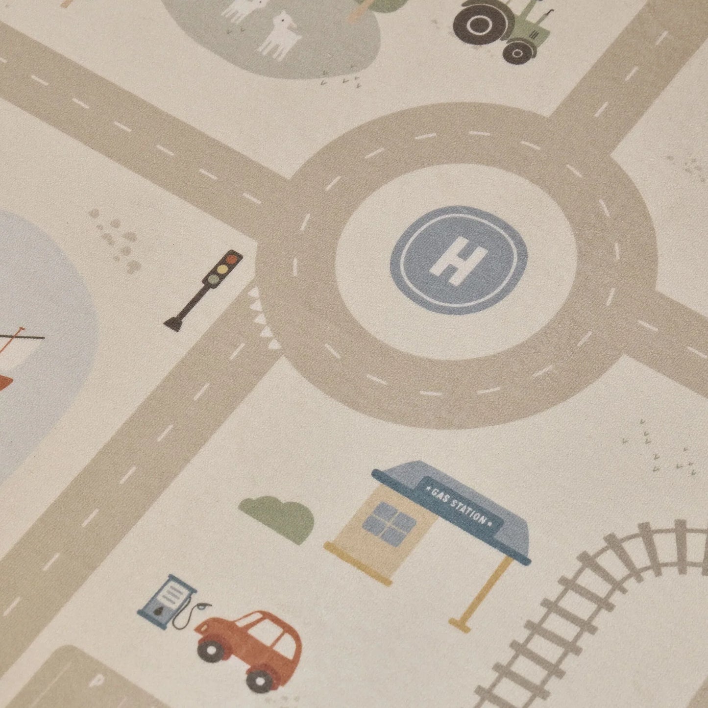 Tapete de Atividades Carros Bege Little Dutch | Tapete Infantil Estradas