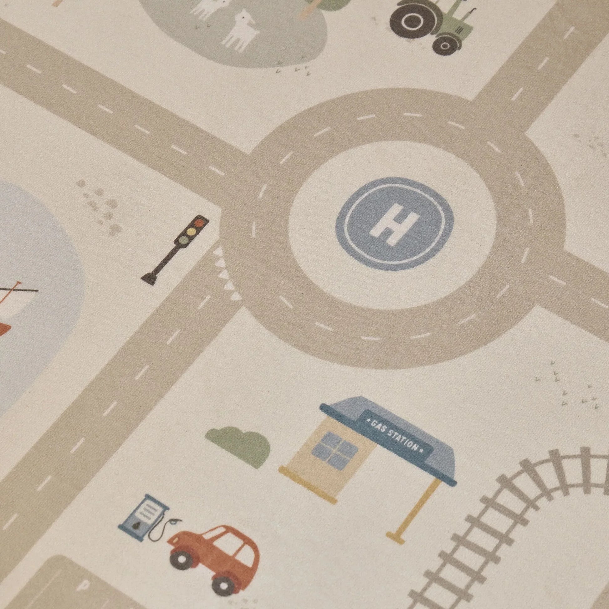 Tapete de Atividades Carros Bege Little Dutch | Tapete Infantil Estradas