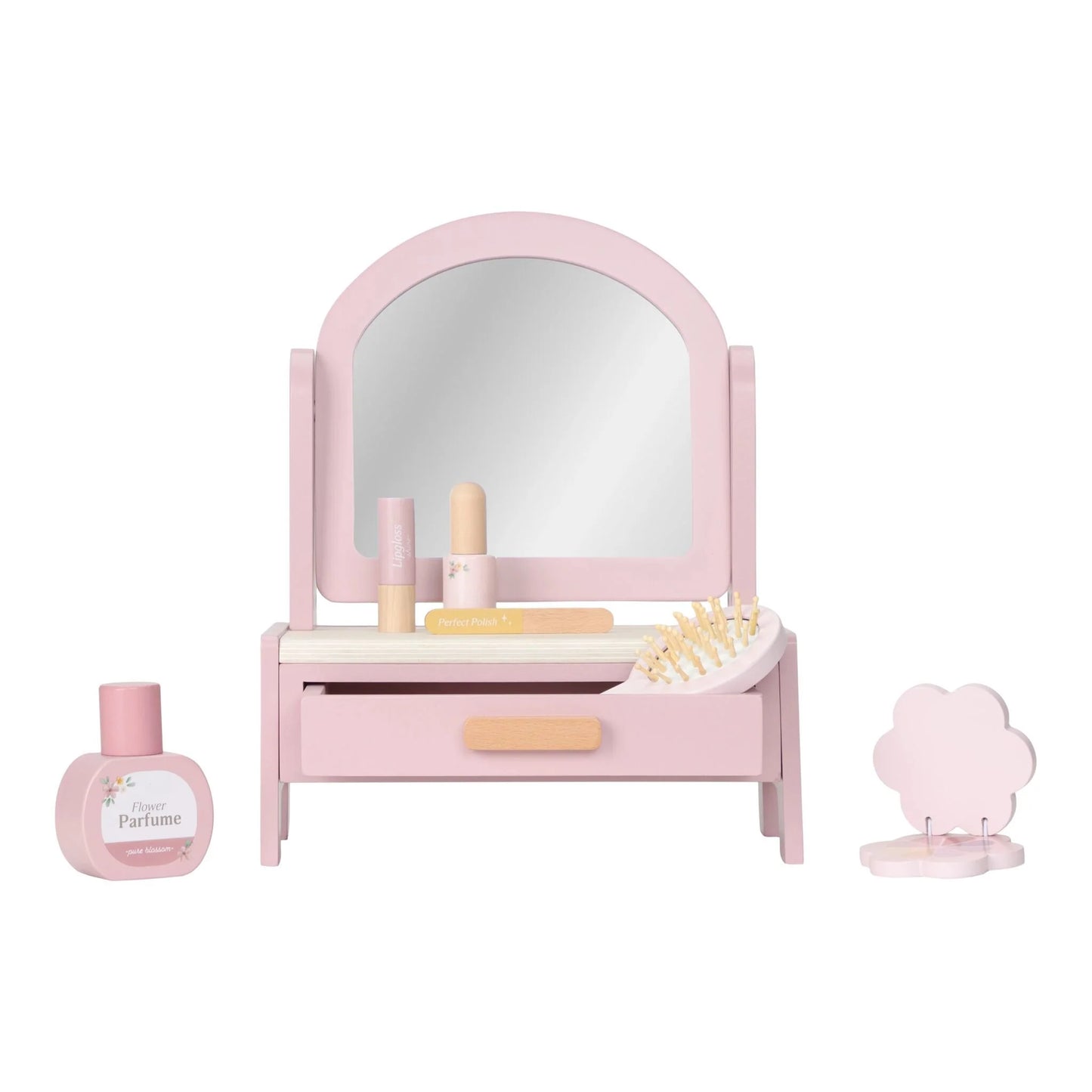Little Dutch Toucador em Madeira Rosa com Espelho Rotativo 