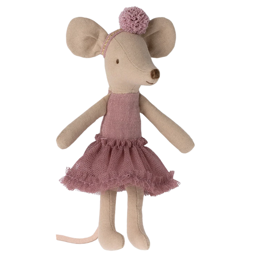 Maileg ratinha bailarina irmã mais velha rosa azulado