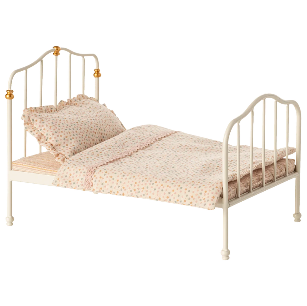 Maileg cama vintage ratinhos branco creme