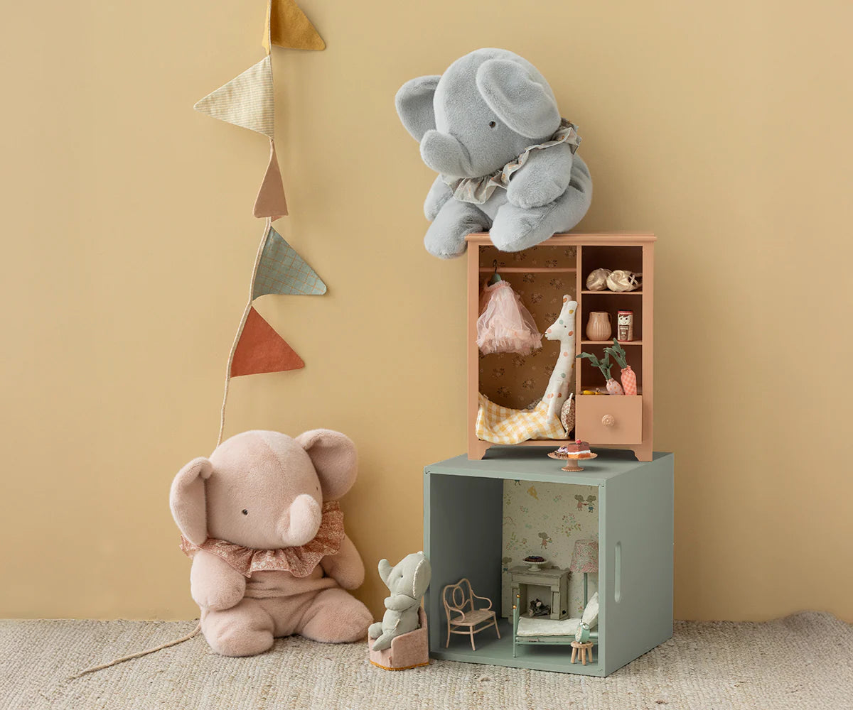 Maileg elefante peluche grande azul cinzento