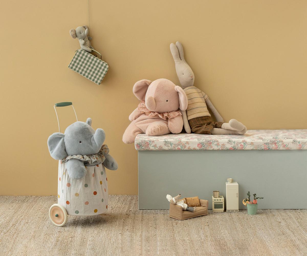 Maileg elefante peluche grande azul cinzento