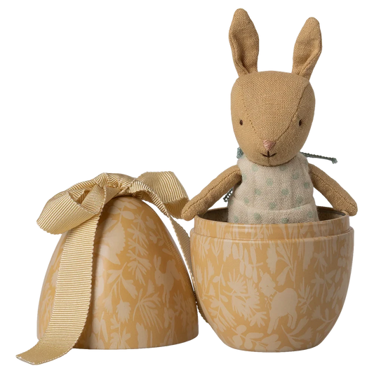 Ovo da Páscoa com Coelhinho Micro Amarelo Creme