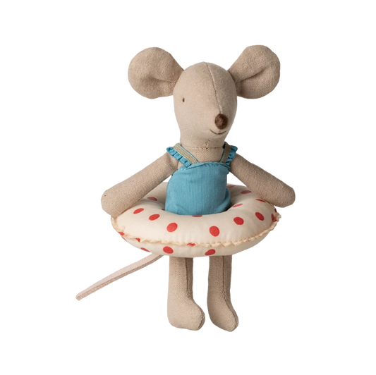 Ratinha praia Little Sister Maileg Red Dots