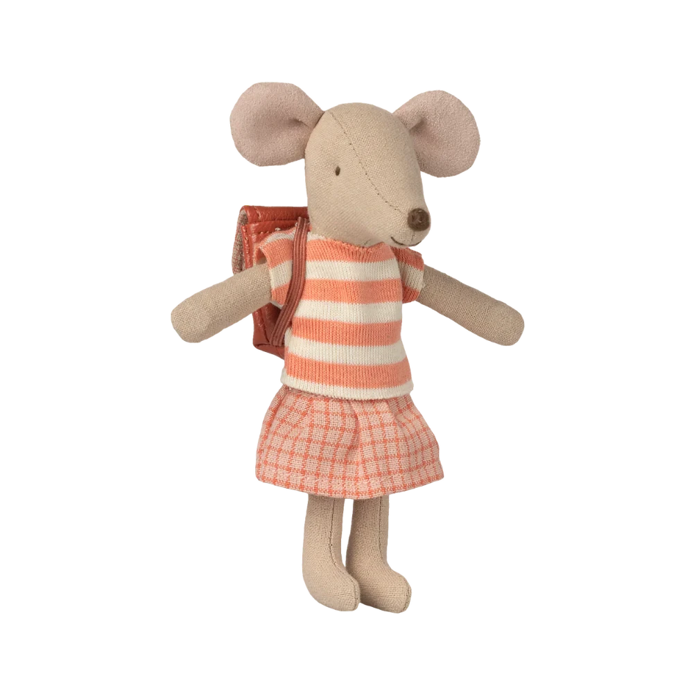Ratinha Big Sister triciclo Maileg Coral