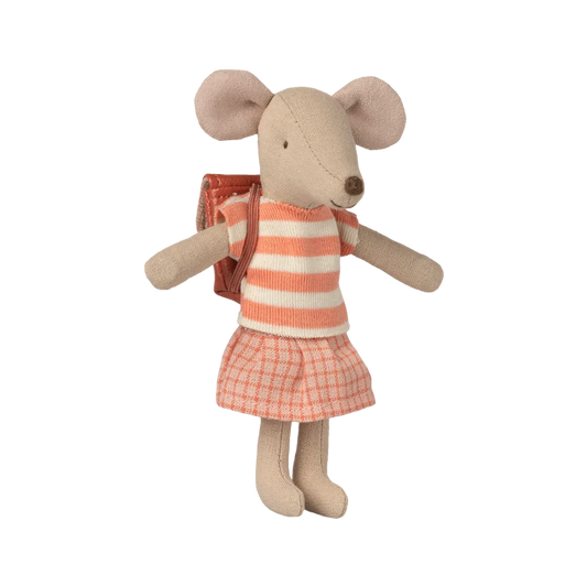 Ratinha Big Sister triciclo Maileg Coral