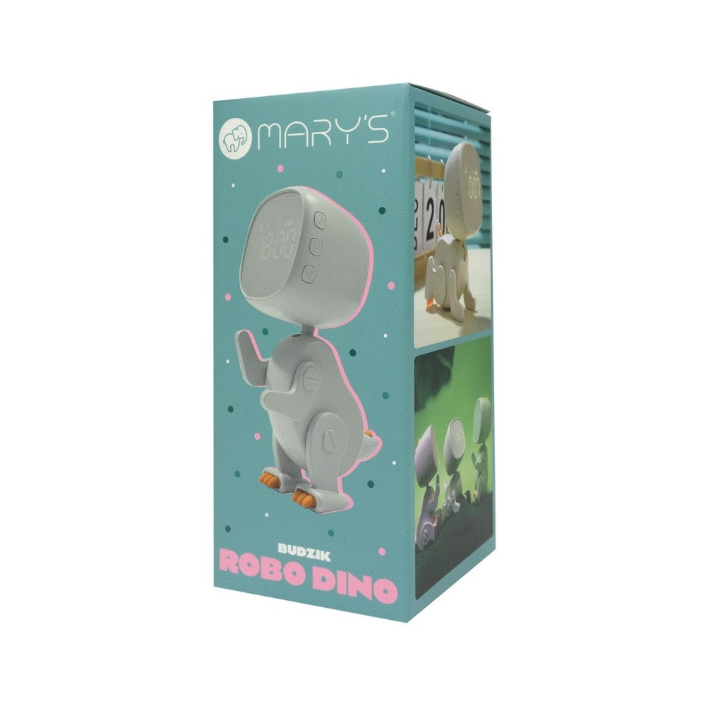 Despertador Infantil Robo Dino Branco Mary’s Recarregável