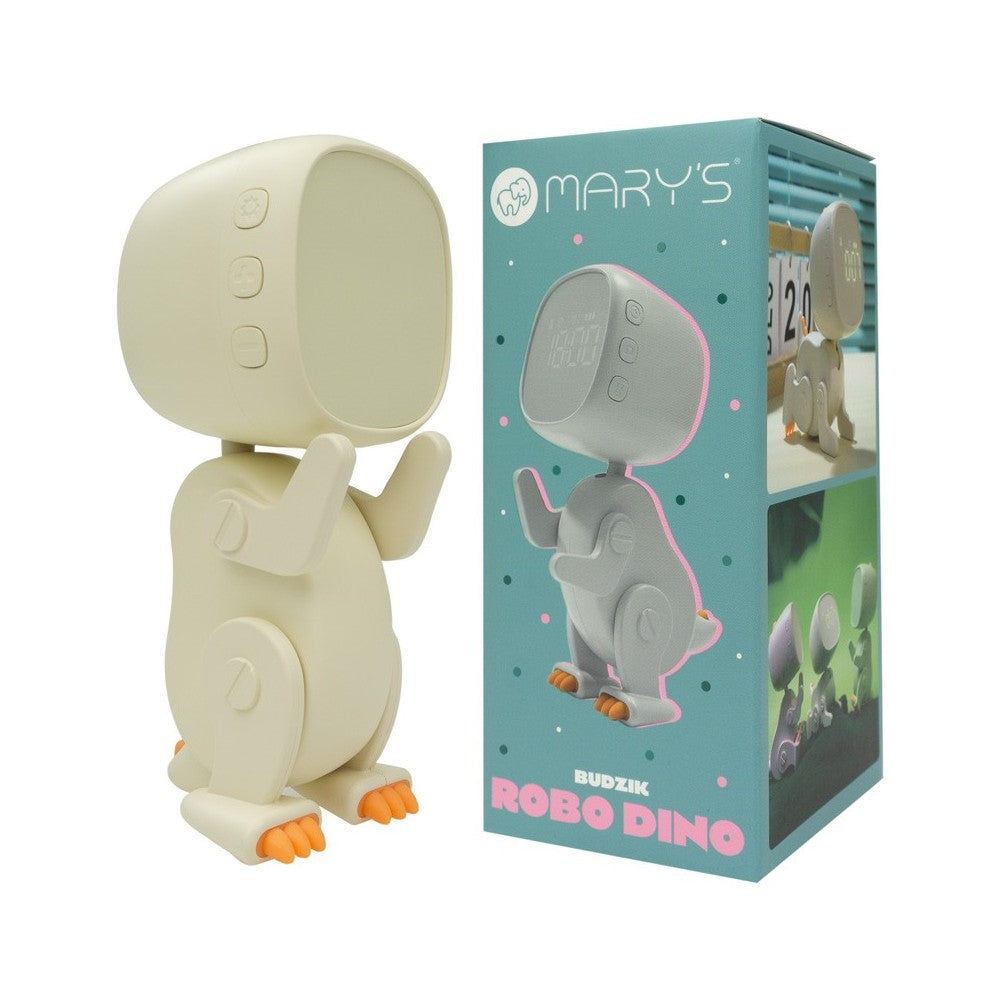 Despertador Infantil Robo Dino Branco Mary’s Recarregável