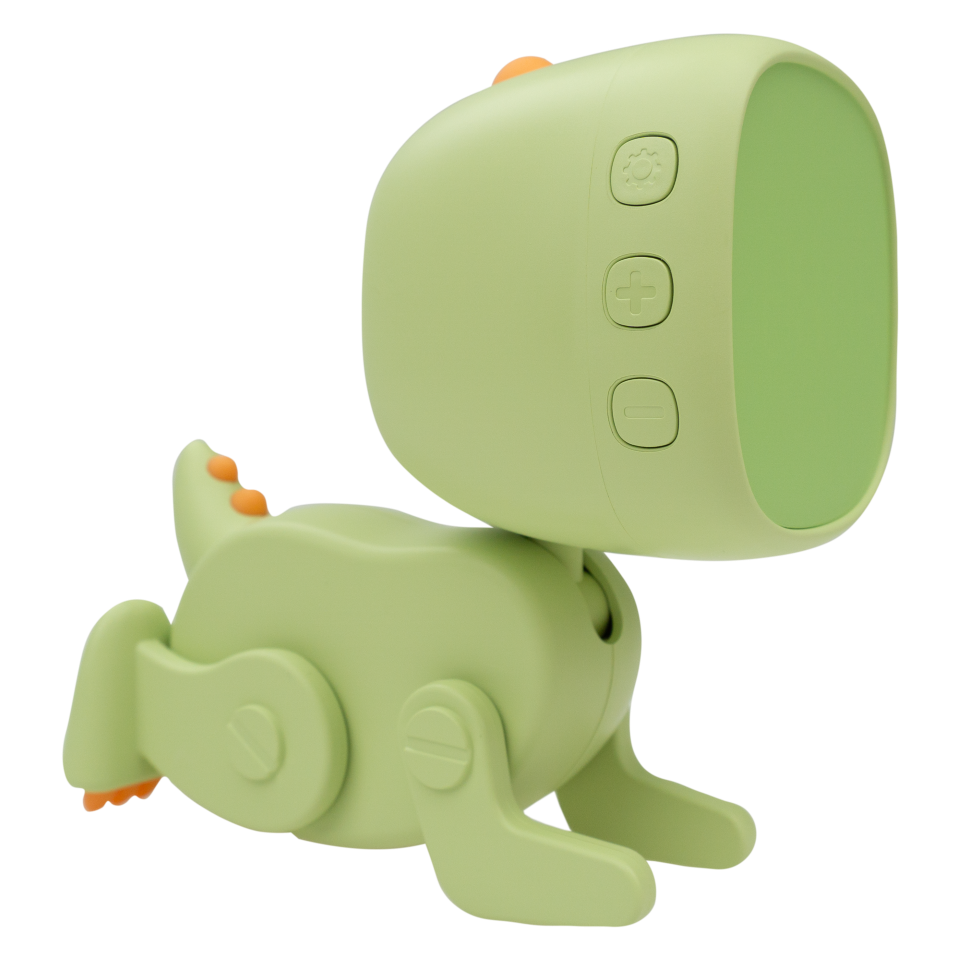 Despertador Digital Infantil Robo Dino Verde Recarregável