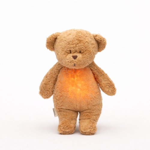 Moonie 2.0 Urso Orgânico Cappuccino com luz noturna e sons da natureza