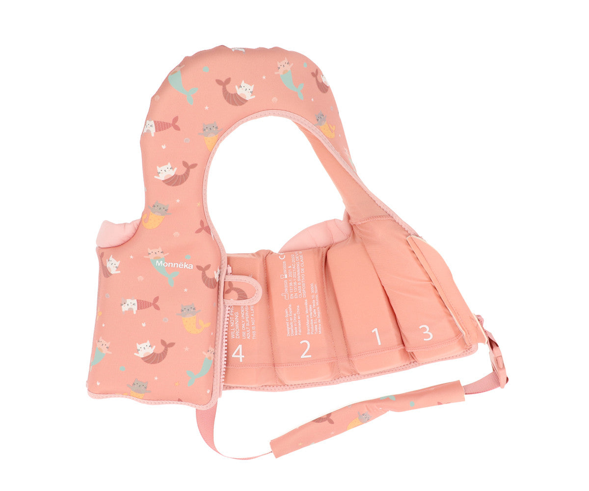 Colete flutuador Monneka Mermaid Cats 1–2 anos
