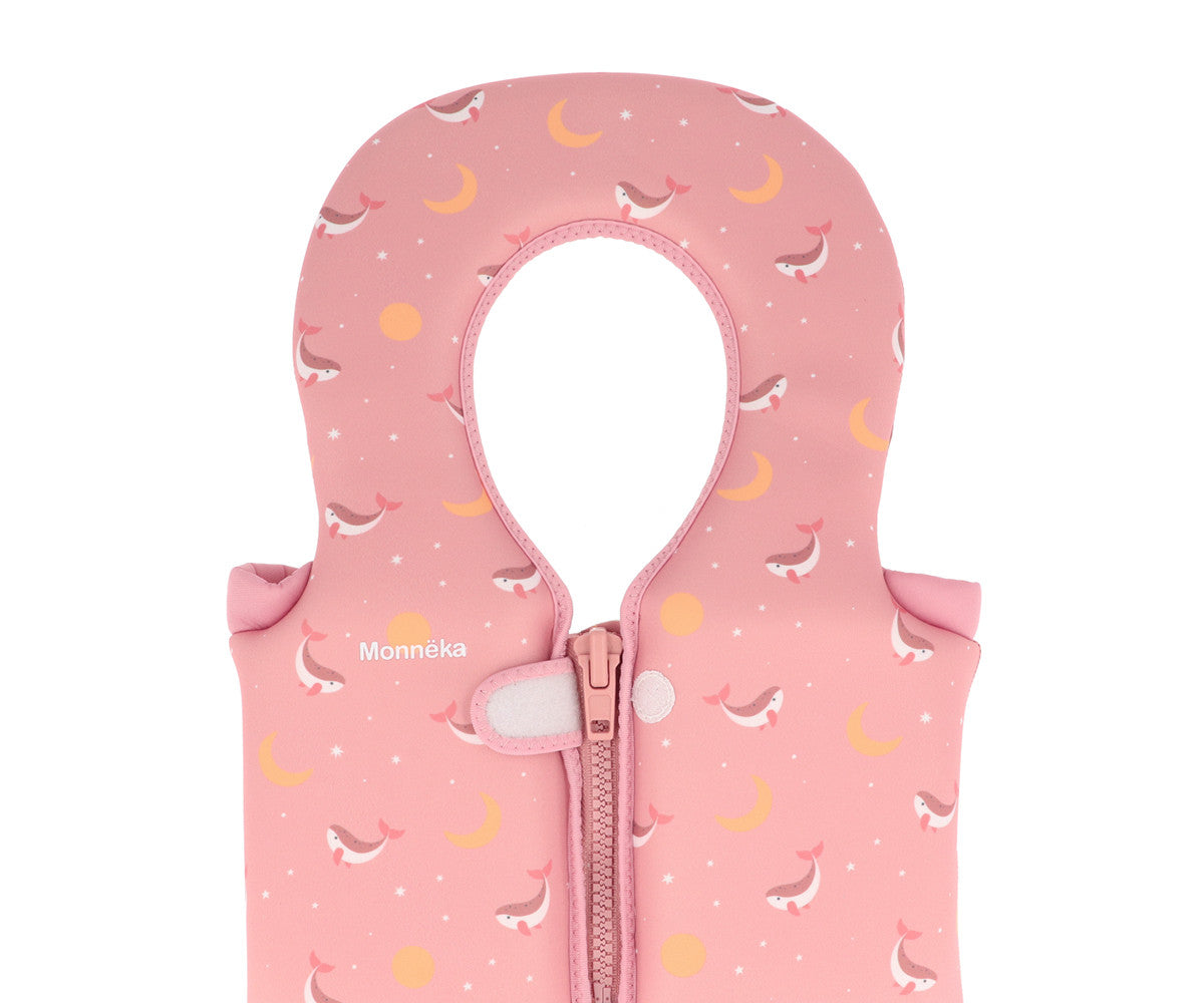 Colete flutuador Monneka Whale Pink  1–2 anos