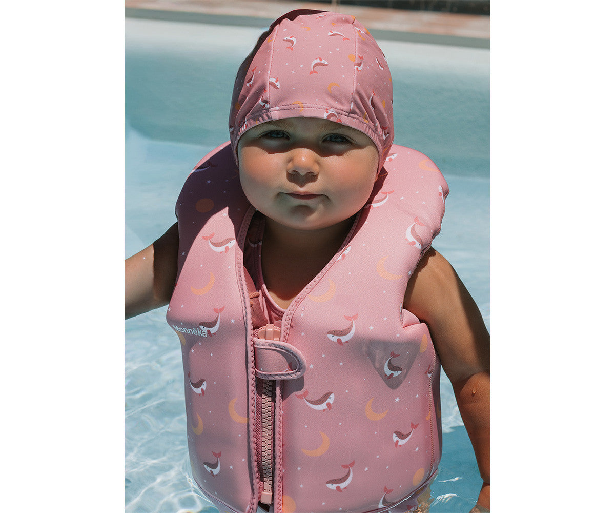 Colete flutuador Monneka Whale Pink  1–2 anos