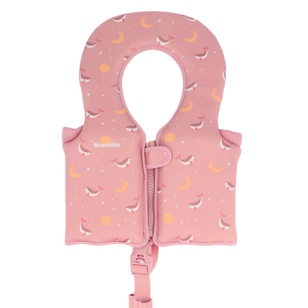 Colete flutuador Monneka Whale Pink  1–2 anos