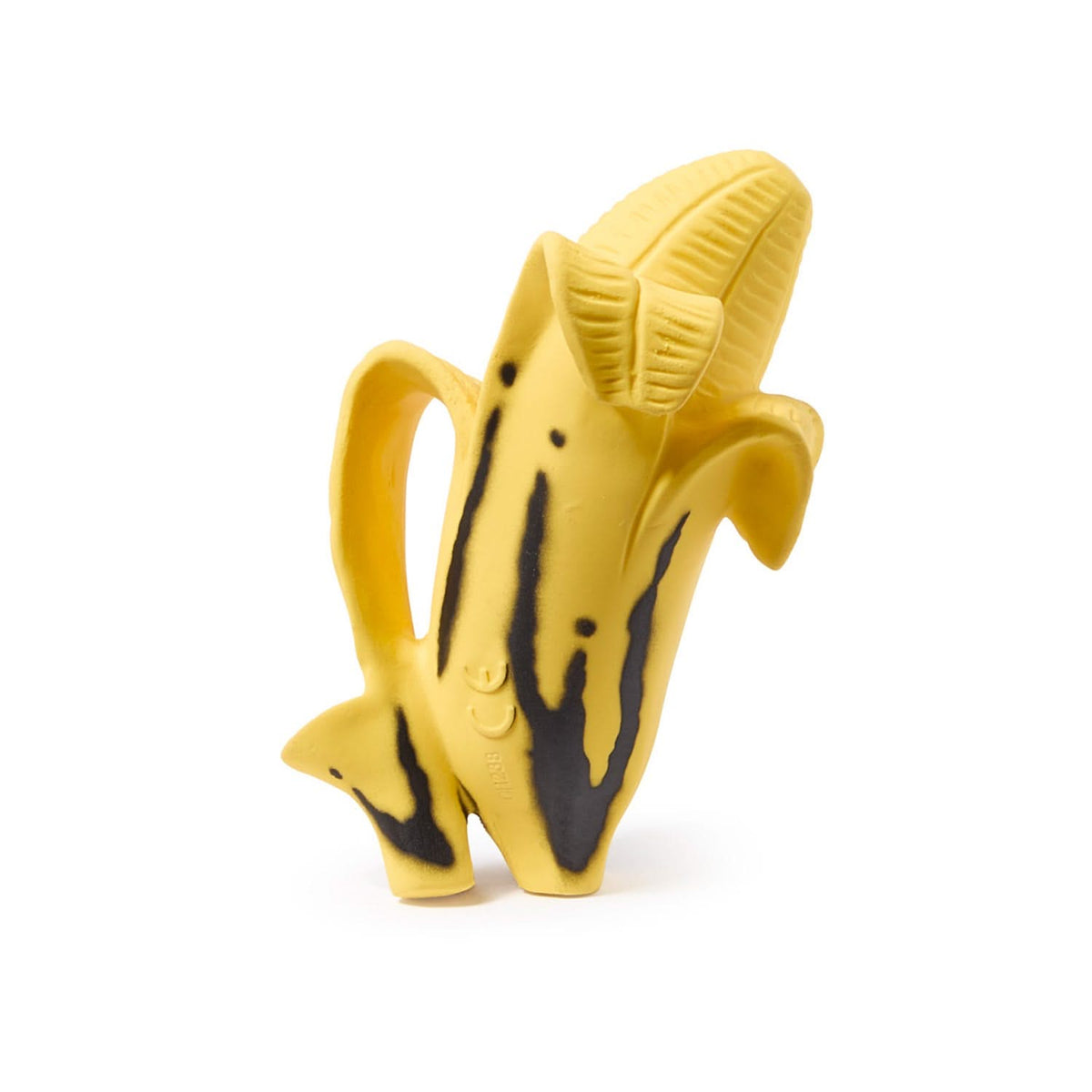 Pormenor das pinceladas pretas do mordedor Ana Banana Pop Art | oli-carol-mordedor-banana-pop-art-lollakids