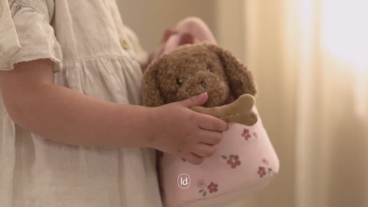 Cão de Peluche Jackie na Mala Rosa | Little Dutch | Lolla Kids