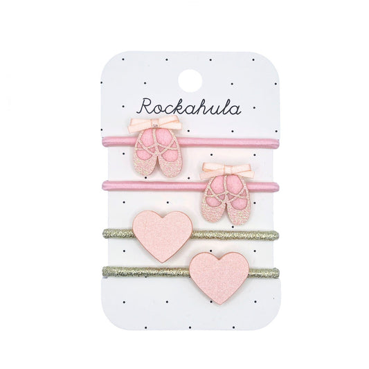 Ballet Shoes Ponies (Pack 4) | Elásticos com Sapatilhas de Ballet | Lolla Kids