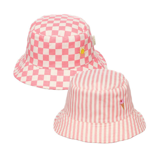 Chapéu Reversível Candy Stripe Criança 3–6 Anos