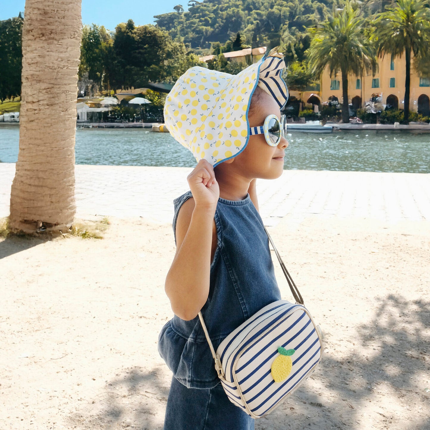 Chapéu Reversível Lemon Drop Stripy Criança 3–6 Anos