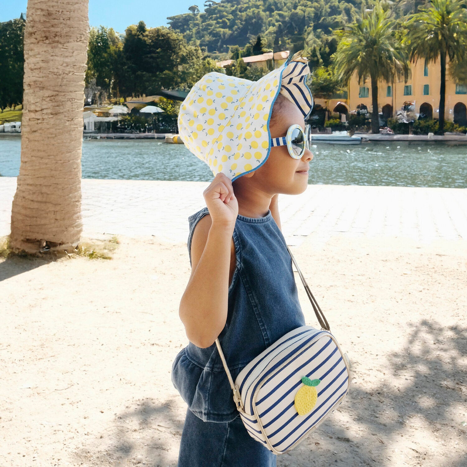 Chapéu Reversível Lemon Drop Stripy Criança 3–6 Anos