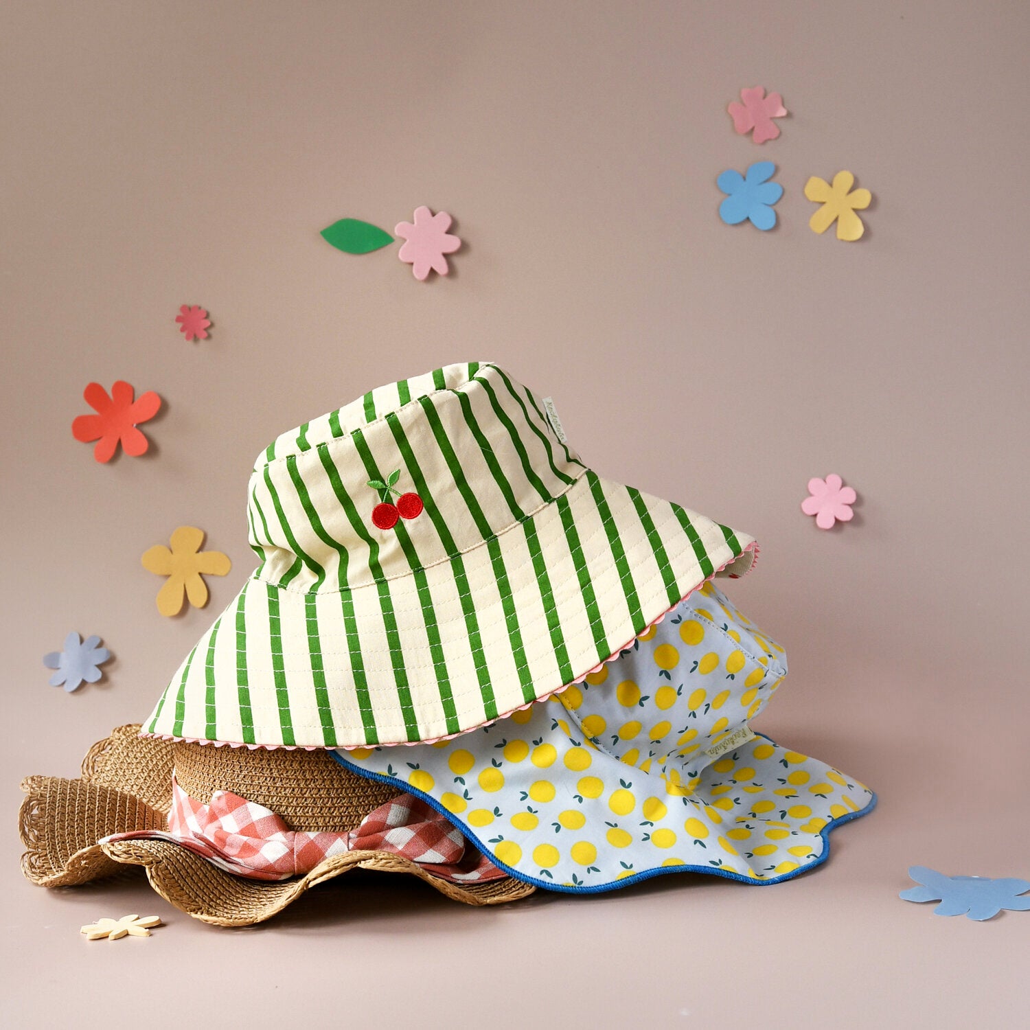 Chapéu Reversível Lemon Drop Stripy Criança 3–6 Anos