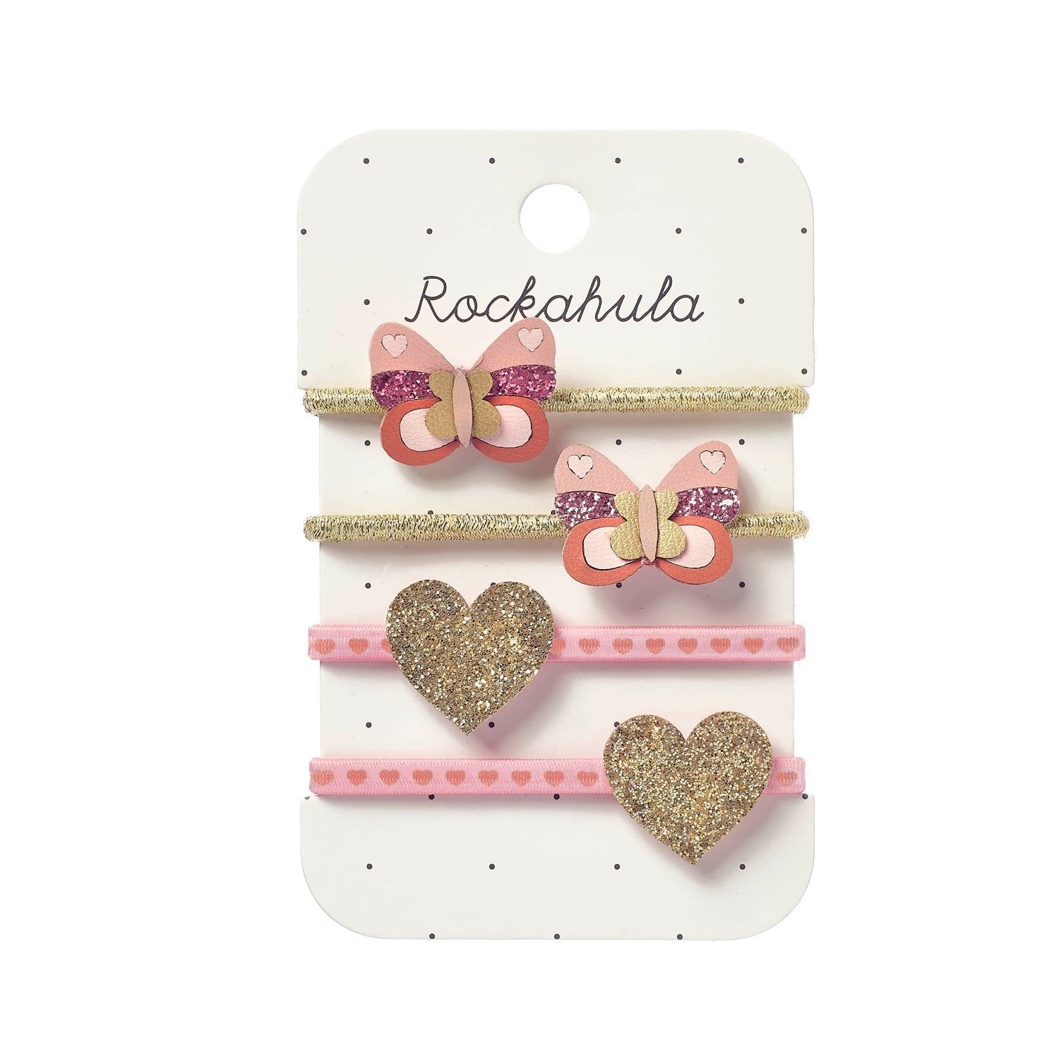 Elásticos Borboleta Corações (Pack 4) | Lolla Kids