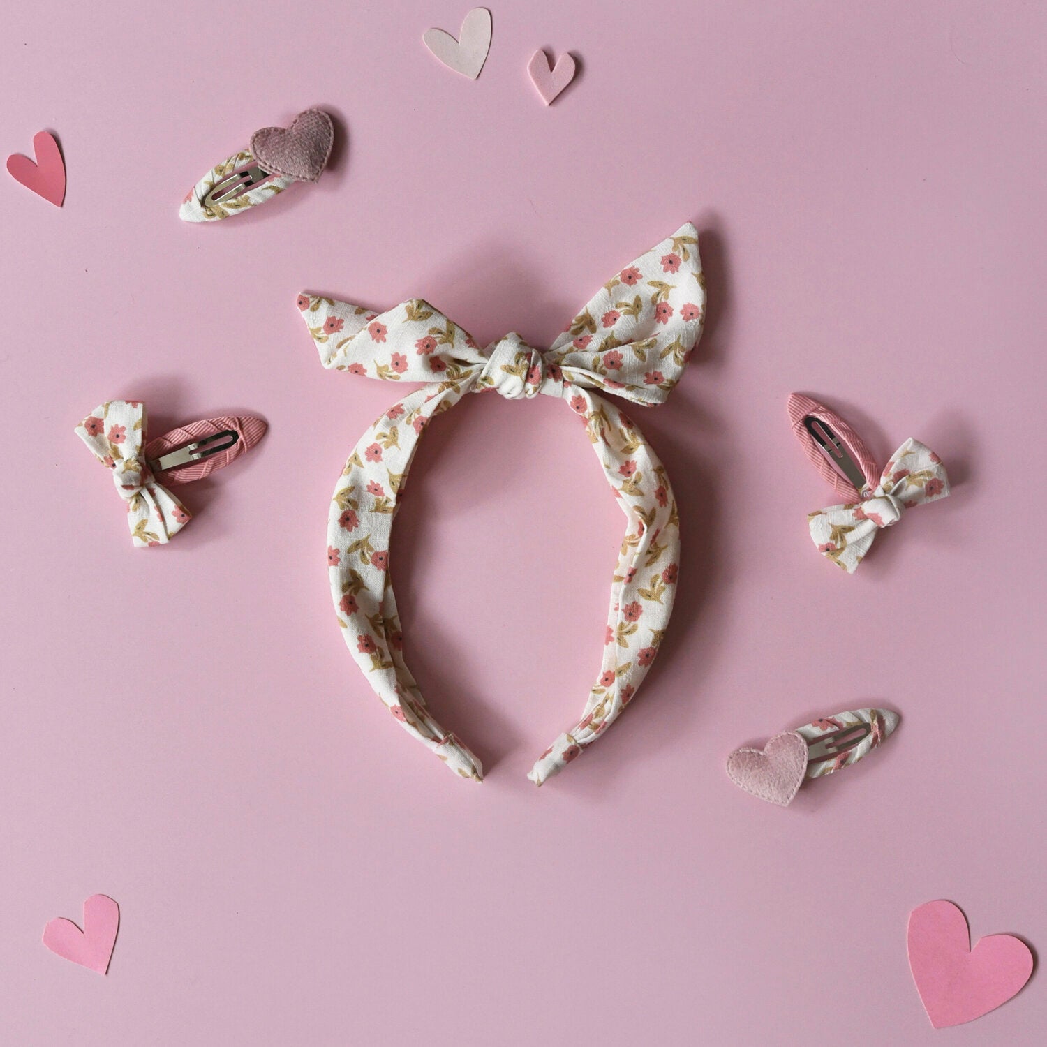 Elsie Twisty Bow Clips | Conjunto de 2 Ganchos com Laço Floral