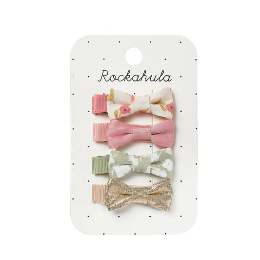 Elsie Mini Bow Clip Set (Pack 4) | Ganchos com Laço | Lolla Kids