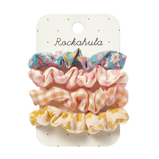 Conjunto de 4 Scrunchies Heidi Floral, Cores Outonais, Rockahula Kids