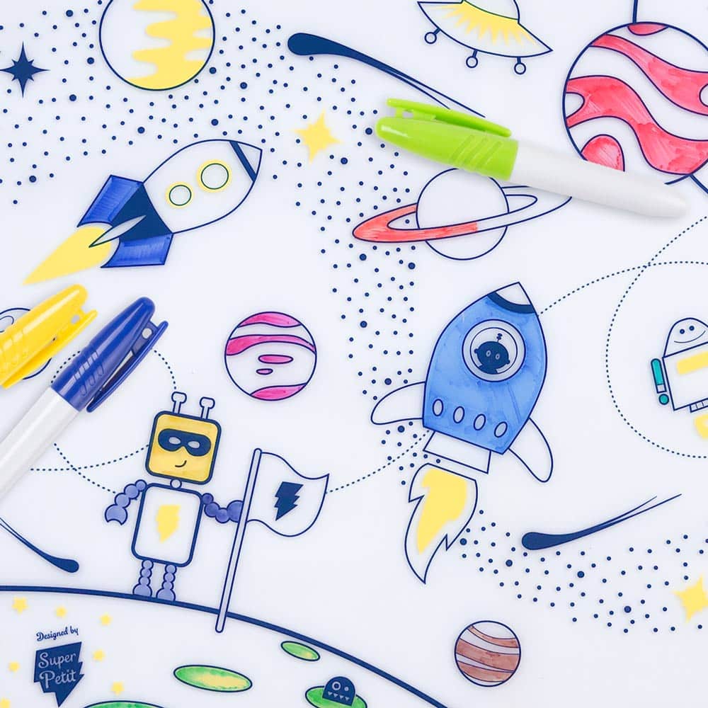 Tapete de Colorir Reutilizável Into Space – SuperPetit | Lolla Kids