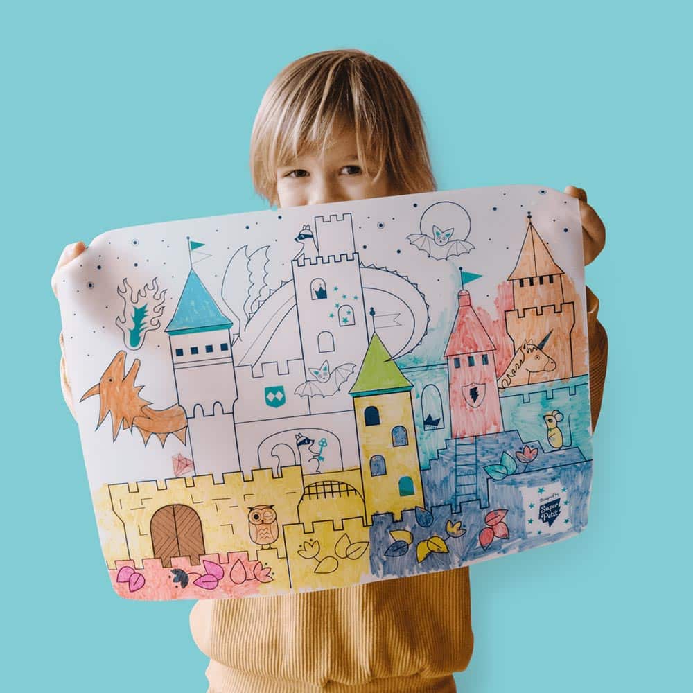 Tapete de Colorir Reutilizável Medieval Castle – SuperPetit | Lolla Kids