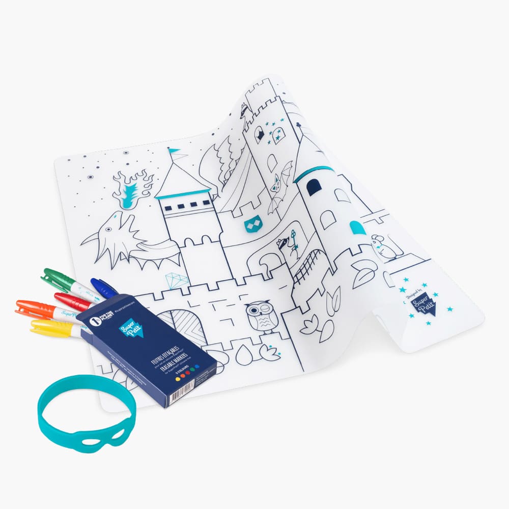 Tapete de Colorir Reutilizável Medieval Castle – SuperPetit | Lolla Kids