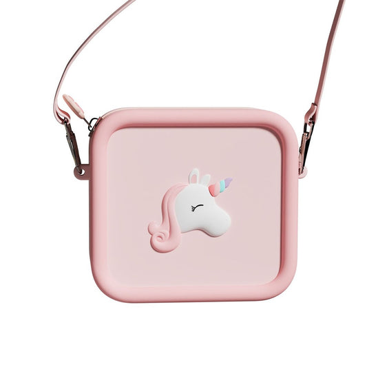 Bolsa em silicone Unicórnio Zoofamily com alça, 14×13×6 cm