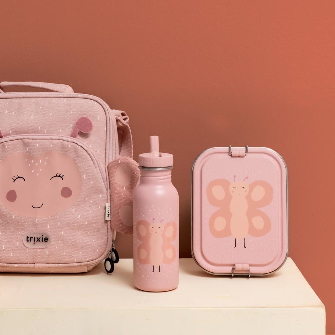 Lancheira Trixie Mrs. Butterfly aberta com dois compartimentos | trixie-lancheira-mrs-butterfly-lollakids