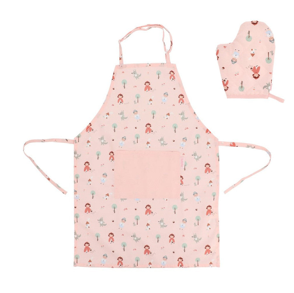Avental infantil Tutete Little Red com bolso frontal