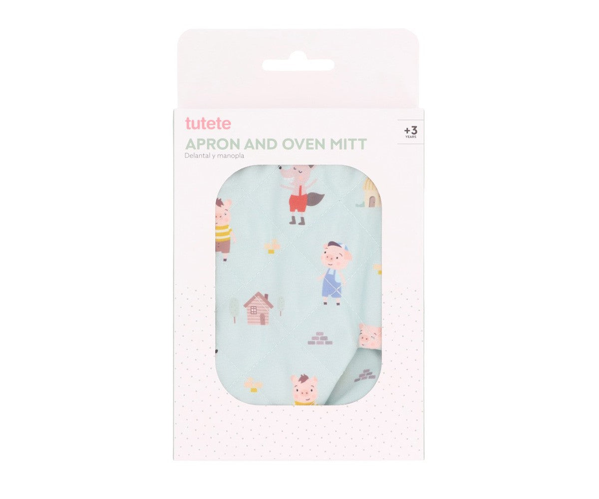 Avental infantil Tutete The Three Little Pigs com bolso frontal