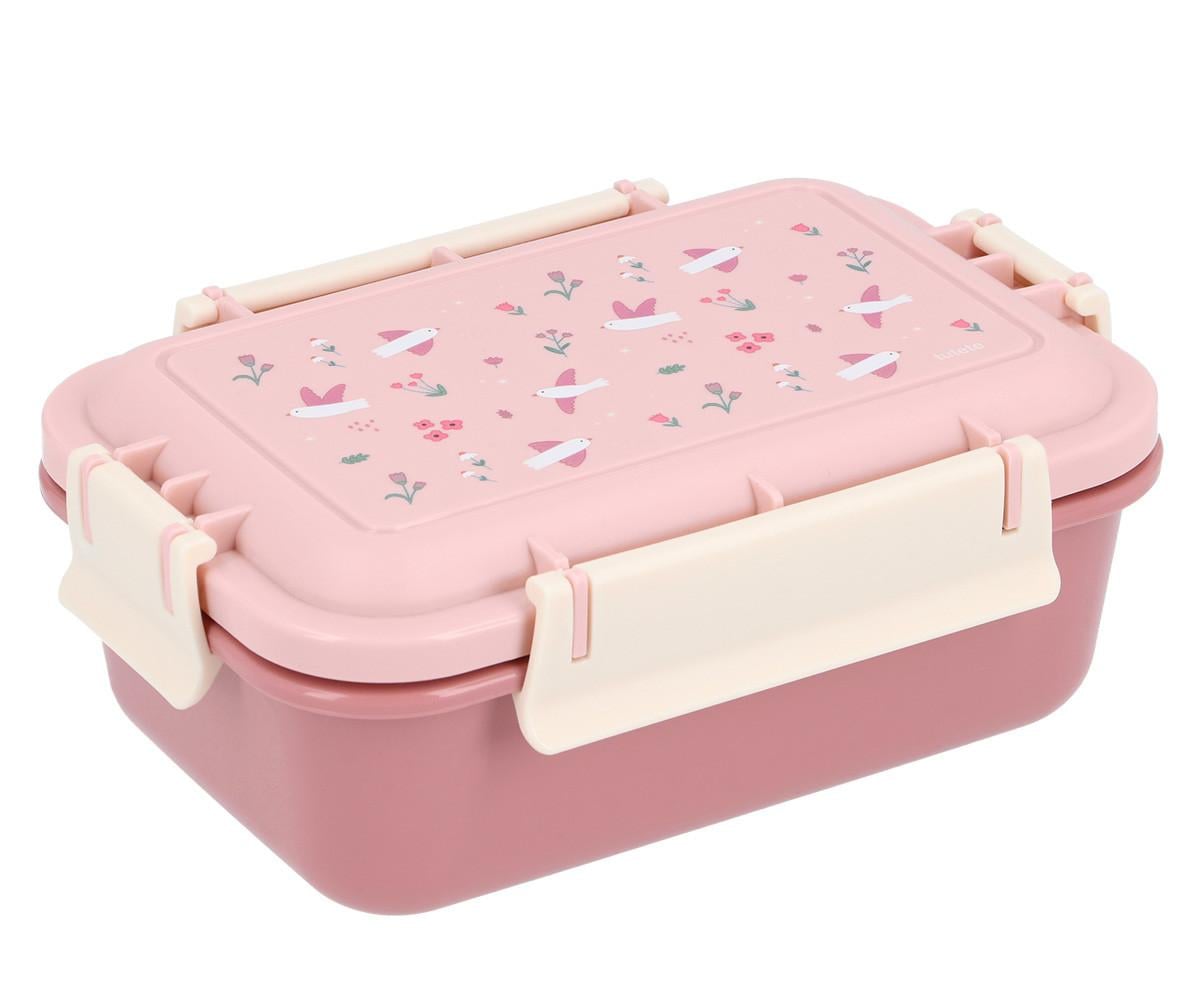 Caixa de almoço bento infantil Blossom Birds Tutete com caixinha de fruta e garfo