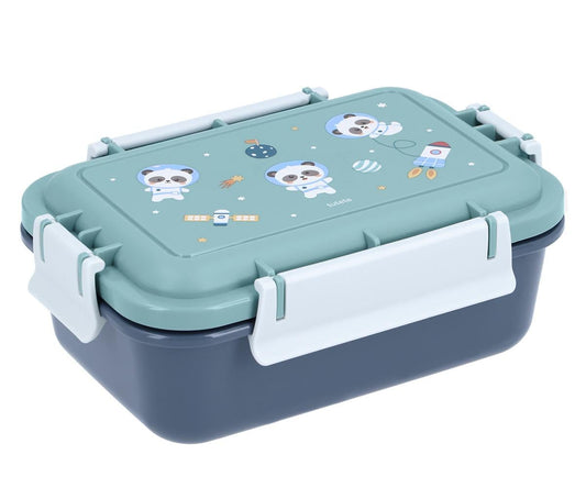 Caixa de almoço bento infantil Pandas in Space Tutete com caixinha de fruta e garfo