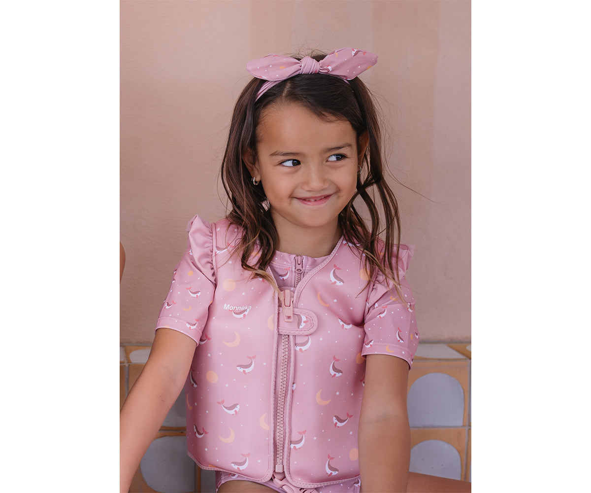 Colete flutuador Monneka Whale Pink criança