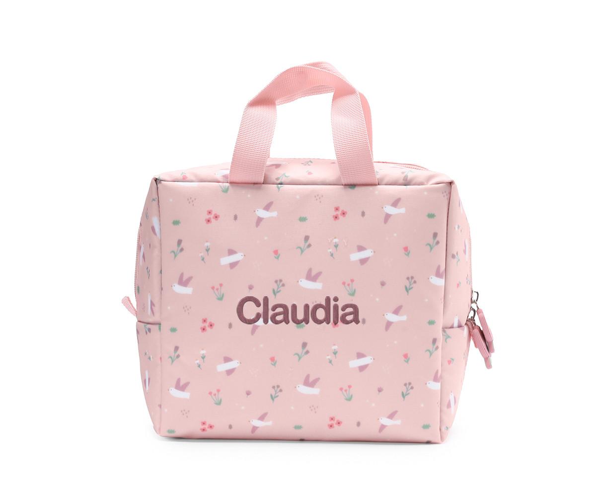 Bolsa térmica Blossom Birds Tutete - detalhe do estampado de aves e flores